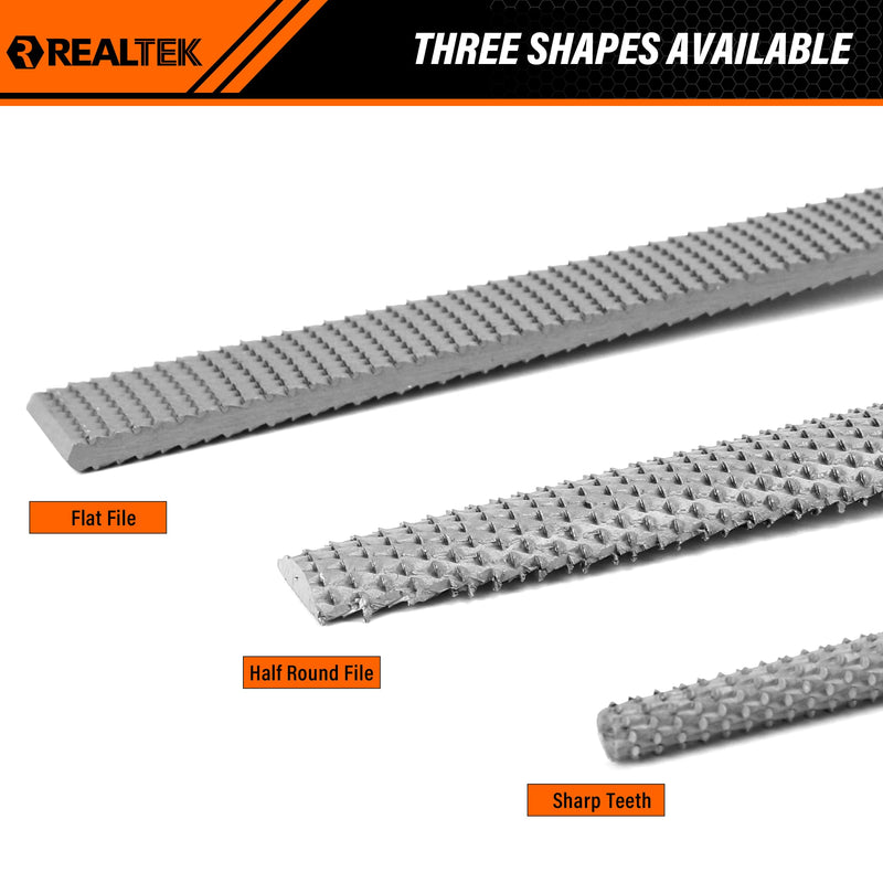 [Australia - AusPower] - 3-Piece 12" Wood Rasp File Set with 4" Longer Rubber Grip, T12 High Carbon Wood File Set for Woodworking, Flat/Half Round/Round Perfect Wood Files for Wood Manual Cutting and Sharping Wood Files-3pc 