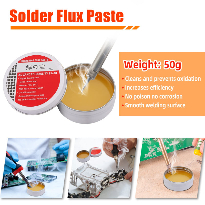 50g Lead-Free Soldering Paste with Flux, Soldering Flux for Electronics SMD PCB BGA | Gruiqrd Electric Flux Paste, No Clean Soldering Paste Grease, Ideal for Precise Soldering Work on Electronic Components 50.0 Gramm