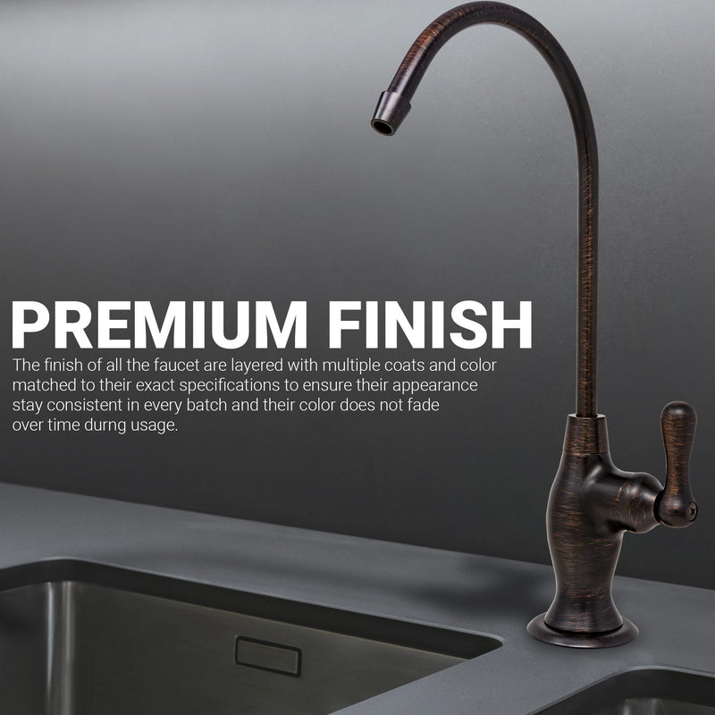 Metpure Non-airgap NSF Certified RO Faucet Reverse Osmosis Drinking Water Filtration System Water Dispenser Spout (Venetian Bronze). Vase Style with Faucet Wrench. Venetian Bronze