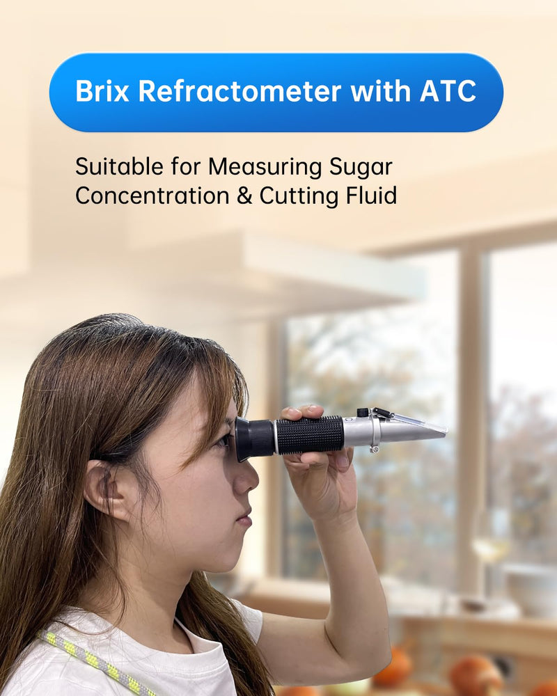 [Australia - AusPower] - LOHAND Brix Refractometer with Automatic Temperature Compensation(ATC), Precision Measuring Sugar Content for Wine/Fruit/Drink, Sugar Refractometer, Range:0-32% 0-32%Brix 
