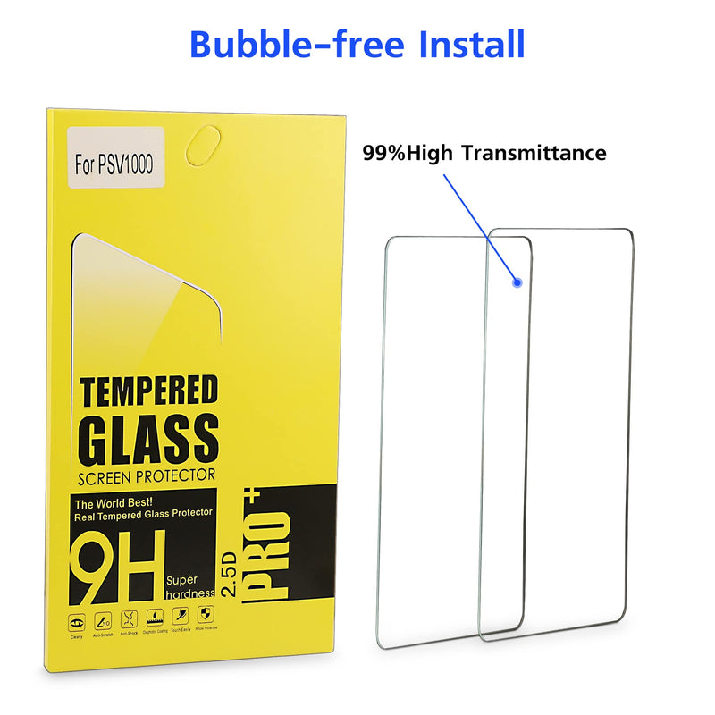 [Australia - AusPower] - Xahpower PS Vita 2000 Screen Protector, 9H Tempered Glass Front Screen Protector and HD Clear PET Back Screen Protective Film for Sony PlayStation Vita 2000 