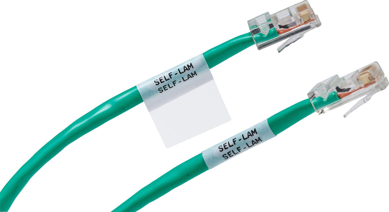 Brady Authentic (M21-750-427) Self-Laminating Wire Wrap for Control and Electrical Panels, Datacom Cable, Black on White- For M210, M210-LAB, M211, BMP21-PLUS and BMP21-LAB Printers, .75" W, 14' L Black on Transluc/White Vinyl .75"