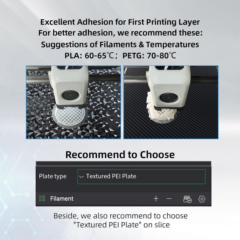 [Australia - AusPower] - Double Sided Textured PEO PET Build Plate for Bambu Lab X1C/X1/X1E/P1P/P1S/A1, Smooth Diamond PEO+Carbon Fiber PET Spring Steel Sheet Plate 257x257mm for Bambu Labs Smooth PEO+Smooth PET 