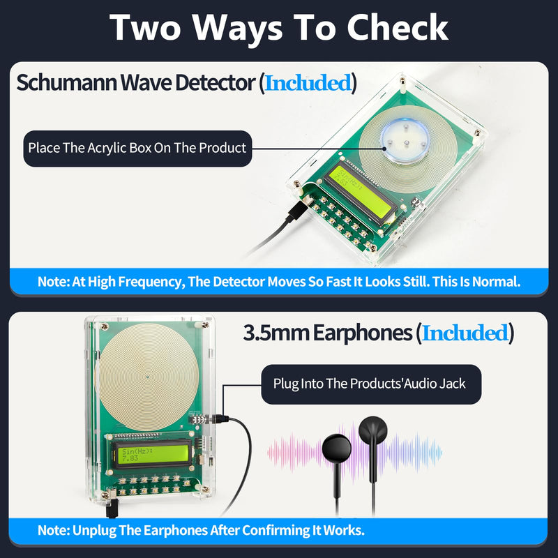 [Australia - AusPower] - Frequency Generator for Healing – 7.83Hz Schumann Resonance Sound Therapy Device with Acrylic Case for Sleep aid, Meditation, Stress Relief & Yoga (0.01Hz–200kHz) Green 