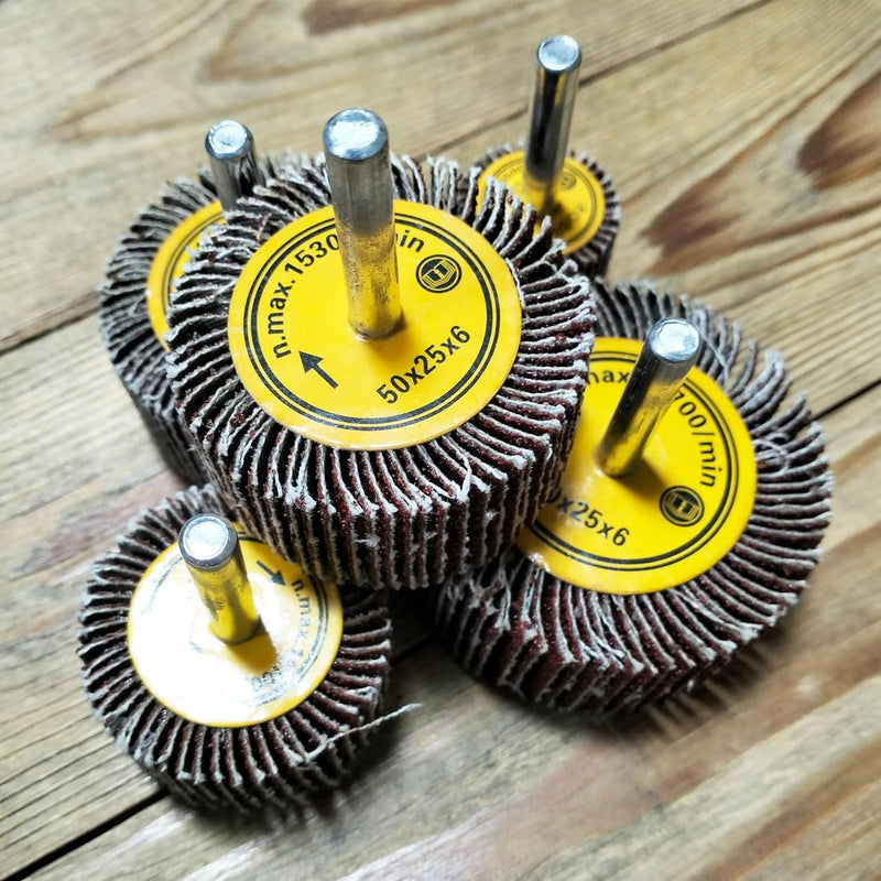 [Australia - AusPower] - 10 Pcs Abrasive Flap Wheels Sander, 1/4'' Shank Flap Wheel for Drill, Grinder, Rotary Tools (25/30/40/50/60mm) 