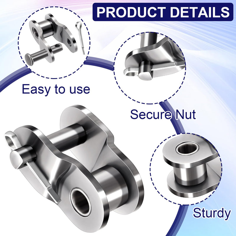 [Australia - AusPower] - 4 PCS #60 Roller Chain Offset Half Link, Carbon Steel Half Roll Chains Connecting Link, Crank Link 4 PCS #60 Roller Chain Offset Half Link 