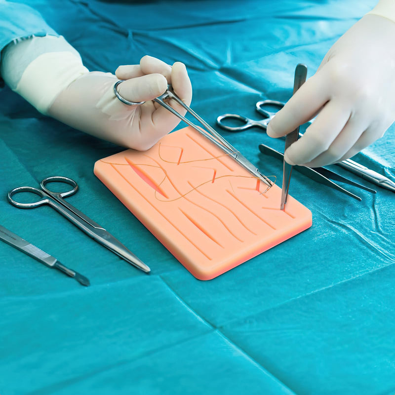 [Australia - AusPower] - ZENFUN 3 Packs Suture Practice Pad, 3 Layer Sature Pads for Medical, Silicone Suture Skin Kit with 14-19 Pre-Cut Wounds, Hard to Rip, Great Gift for Vet Students Veterinarian Nurses Training 