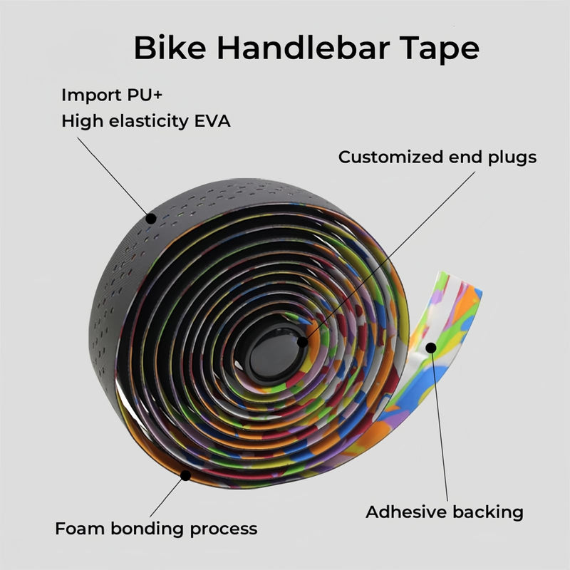 Bike Handlebar Tapes for Road Bike Mountain Bike MTB Bicycle Self-Adhesive Anti-Slip Comfortable Grips Handlebar Tape Sweat Absorption Design Tapes with End Plug,Blue Blue