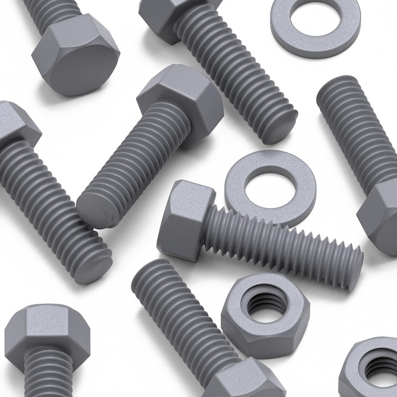 [Australia - AusPower] - 50 x Hexagon Head Screws Grey PVC Plastic nuts and bolts, Hex Head, oxidation resistant, weather resistant, UPVC, Plastic nuts and bolts, M6 x 20mm, (15/64 x 25/32 in) 
