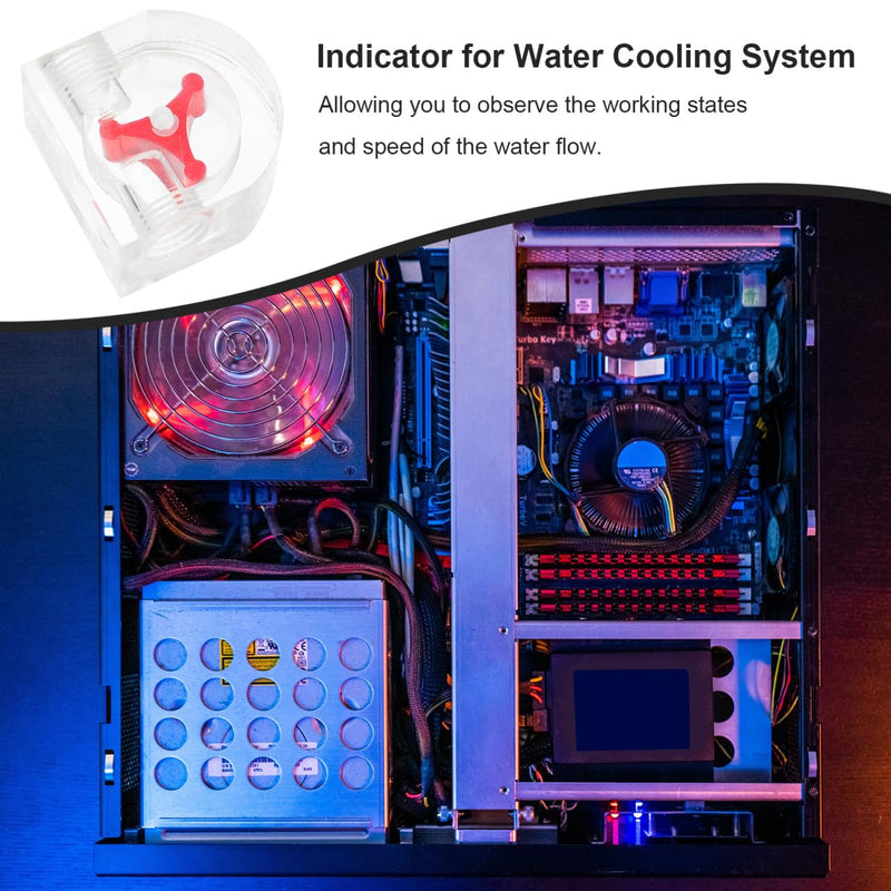[Australia - AusPower] - MERRYHAPY Flow Indicator: Water Cooling Monitoring Flow Meter with Thread for PC Computer Water Cooling System 
