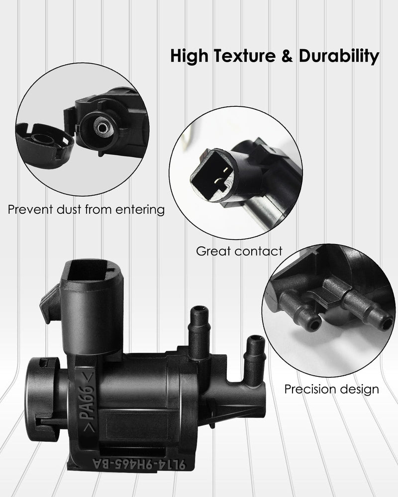 7L1Z-9H465-B 4x4 Vacuum Solenoid Valve and FL3Z-3A788-B Auto-Locking Hub Vacuum Line Tube Check Valve Combo Kit, Fits for Ford F150 2015-2020 Expedition Lincoln Navigator 2018+ Vacuum Solenoid Valve+Check Valve