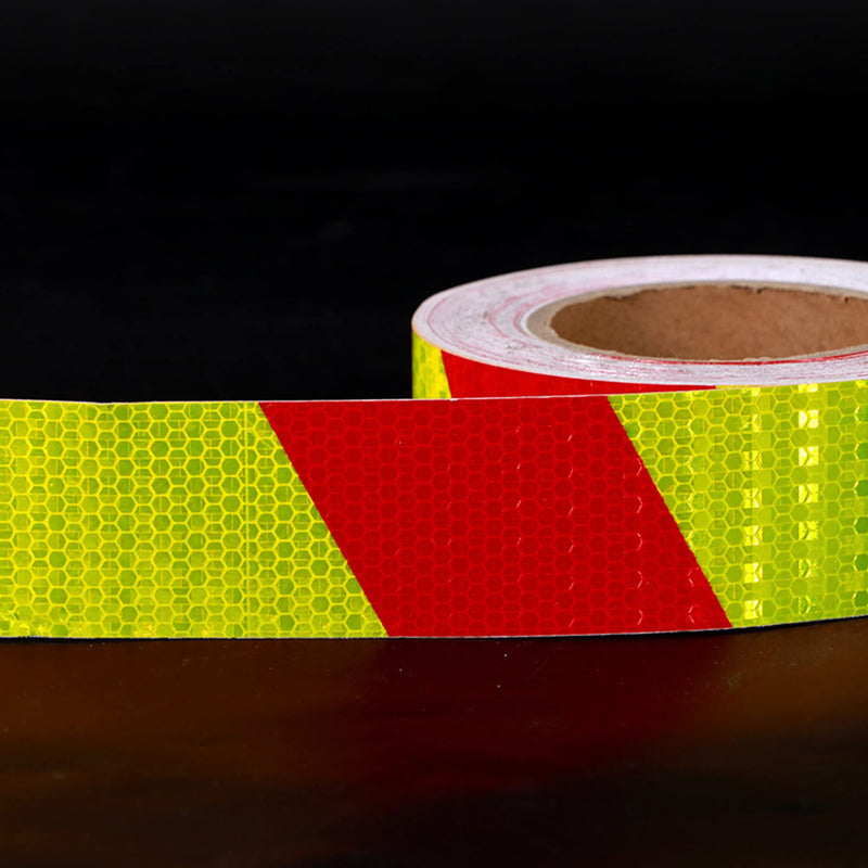 Reflective Tape Waterproof Conspicuity Strong Adhesive Reflector Tape Warning Safety Reflective Tape for Vehicles Red/Yellow