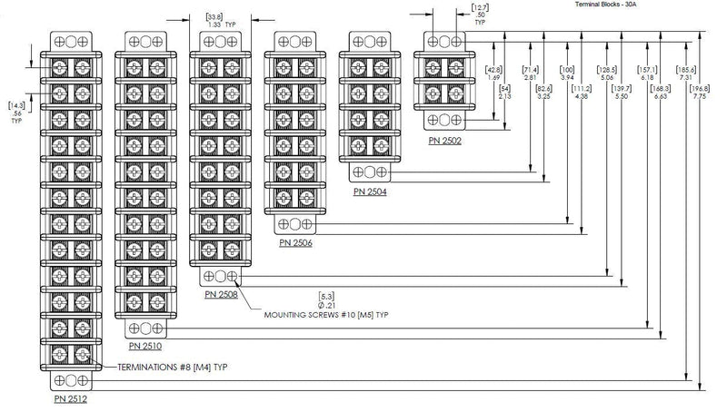 [Australia - AusPower] - Blue Sea Systems Terminal Blocks 20A - 65A 8 Circuits 30 Amps 