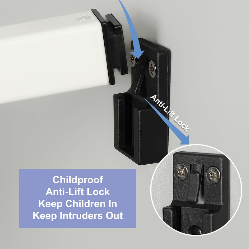 2-Section Upgrade Window Security Bar with Child-Proof Anti-Lift Lock, Easy Install for Single Hung Windows or Narrow Patio Doors, Extendable (16-7/8" to 29-7/8"), White 16-7/8" to 29-7/8" 1 Pack