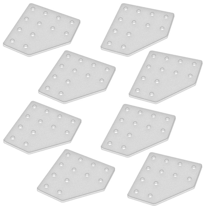 8pcs 2040 L Corner Bracket Joining Plate T Slotted Accessories 12-Hole 2040 Hardware Connector 2040 with T Nuts and Screws Silver L-12Hole 2040S