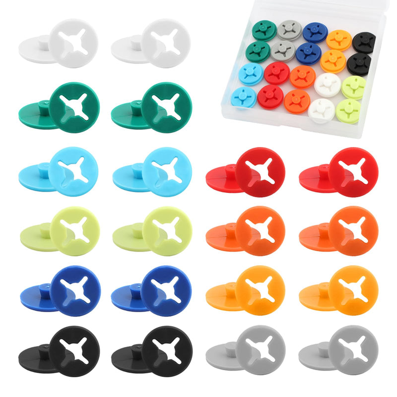 [Australia - AusPower] - 20 Pairs Running Bib Clips,Number Buckle Fixing System Triathlon Race Bib Holder,Running Bib Fixing Clips,Field Events Fastener Holder for Runners,Skating,Track,with Storage Box Mix colors 