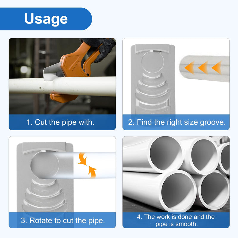 PVC Chamfer Tool,Deburring Tool for Plastic Pipe, Professional PVC Pipe Reamer Deburrs Six Pipe Sizes: 1 1/4-Inch - 4-Inch, Effective Pipe Reamer Deburring Tool for PVC Pipe Reamer w/Sharp Blade