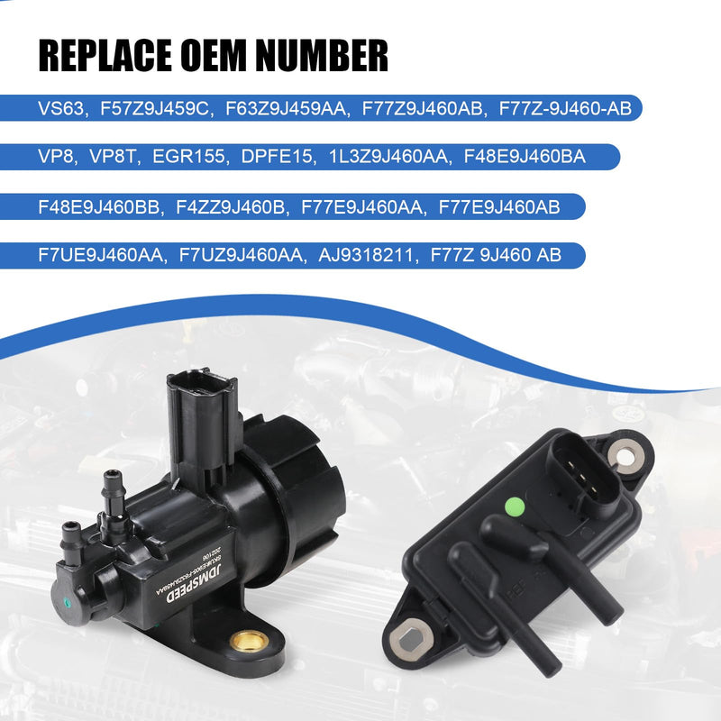 [Australia - AusPower] - EGR Pressure Feedback Sensor DPFE15 + EGR vacuum solenoid valve vs63 Replacement for Ford F-150 E-150,E-250,Explorer,Ranger,Escape,Mustang,Lincoln Town Car,Mercury Cougar,F77Z9J460AB, F77Z9J460AB 