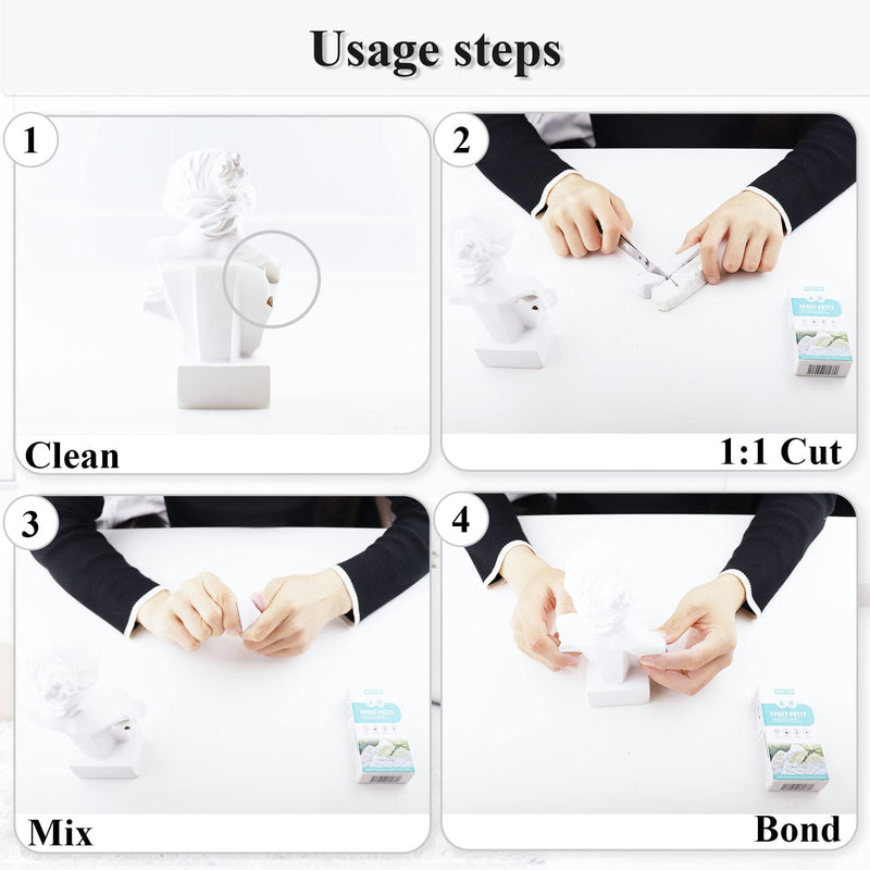 [Australia - AusPower] - Epoxy Putty, 120g Quick Leak Repair Epoxy Putty Plastic, Ceramic, Acrylic, Metal, Stone, Wood, Glass Bonding and Repair Putty Stick (White) 