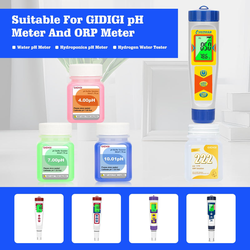 [Australia - AusPower] - pH ORP Meter Calibration Buffer Solution Kit, Includes pH 4.00, 7.00 and pH 10.01 Solution,ORP 222mV Calibration Solution pH ORP Calibration Buffer 