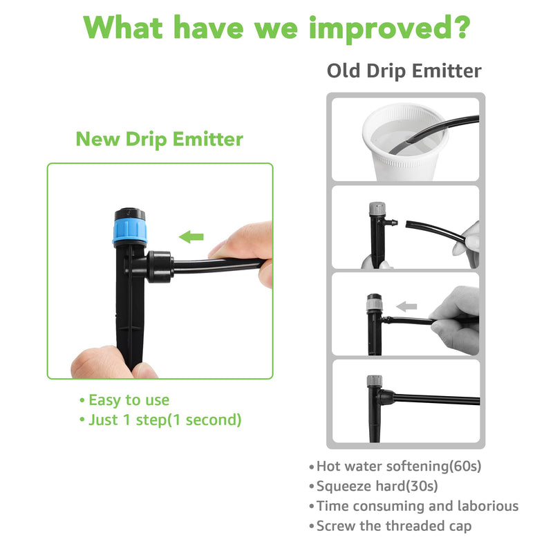 [Australia - AusPower] - 30PCS Easy-Connect Drip Irrigation Emitters Fan Shape for 1/4 inch Irrigation Tubing, Adjustable Water Flow Drip Emitters with Stake Pack of 30 Blue 