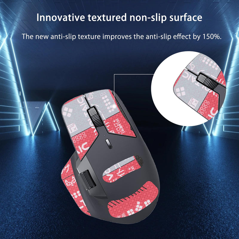 NOUKAJU Mouse Grip Tape Full Coverage for Rapoo MT760, Mouse Anti Slip Grip Tape,Self-Adhesive PreCut Sweat-Resistant Professional Mice Upgrade Kit(Red)