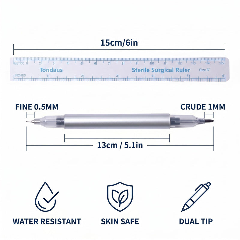Tattoo Pen Set, Set of 4 Tattoo Stencil Pens with Fine Tip, Permanent Marker for Skin, Tattoo Marker Black, Skin-friendly Tattoo Pens for Artists