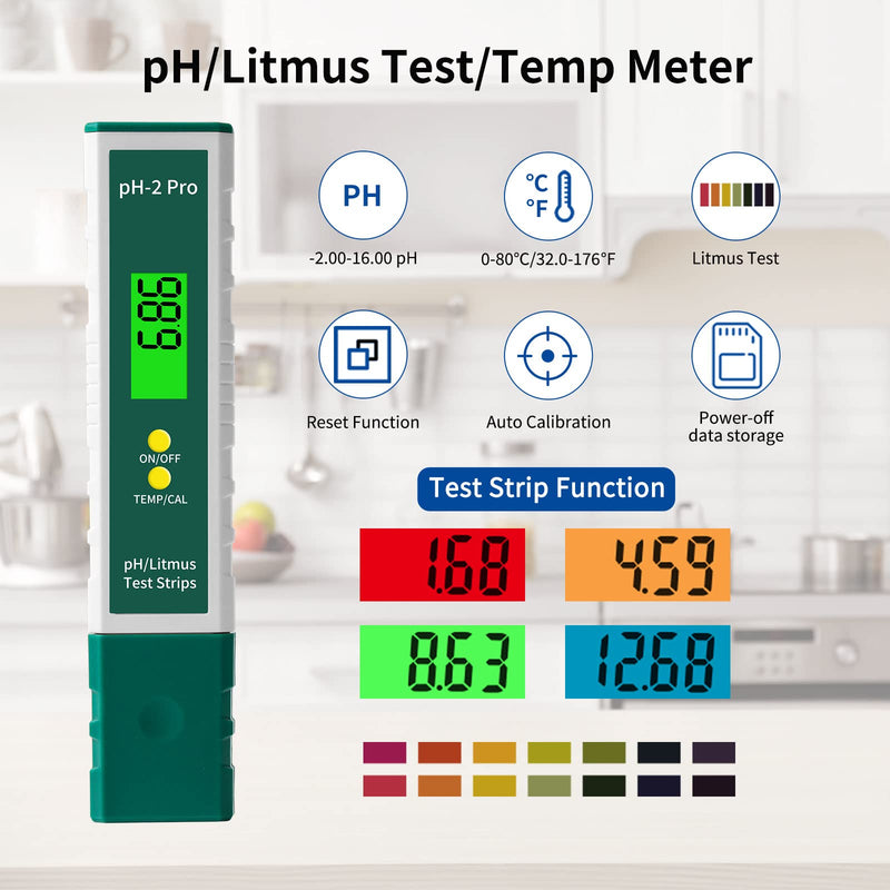 [Australia - AusPower] - Digital pH and TDS Meter Combo, High Accuracy 0.01 Water Quality Tester and 3-in-1 TDS and EC Meter, PPM and µS Meter for Water, Practical Water Testing Kit 