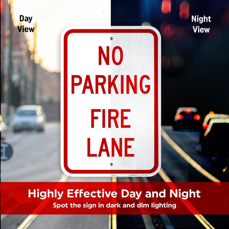 SmartSign No Parking - Fire Lane Sign | 12 x 18 Inches Engineer Grade Reflective ACM, Overcoated for Protection, Rust-Free, Made in USA 12" x 18" - EG ACM