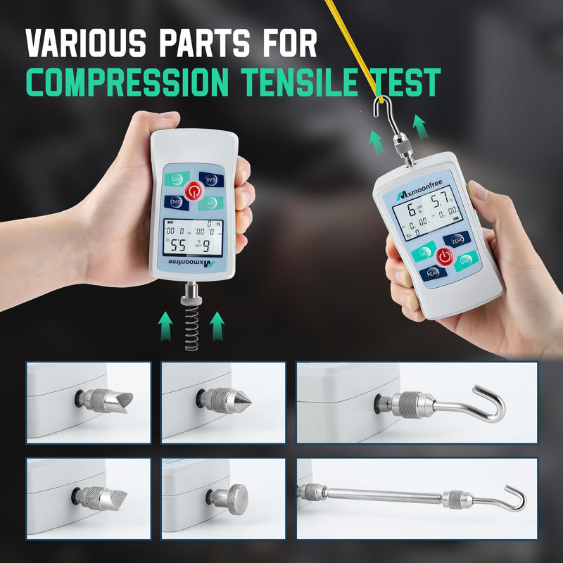 [Australia - AusPower] - 12LB Trigger Pull Gauge Digital Force Gauge Push Pull Meter Scale with Units LB+Oz/N/Kg, Data Storage for MAX/MIN/AVG Values, Upgrade Version MMF-12LB 