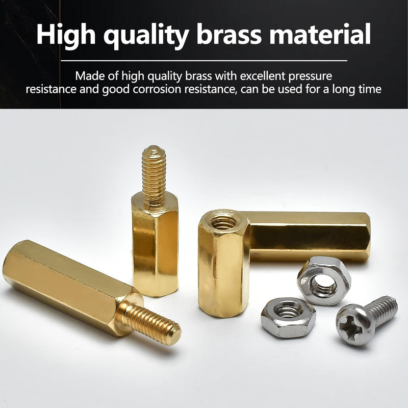 [Australia - AusPower] - M2.5 Hex Standoff Spacers Nuts Screws Kit,160 Pcs M2.5 Male Female Metric Thread Mount Spacer Screw Nut Bolt Motherboard Spacer Accessories for PCB, Desktop Computers Circuit Board Assortment Kit M2.5 Brass Standoff Kit 
