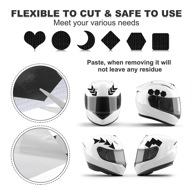 MECCANIXITY Reflective Tape, 2 Inch x 16 ft Self-Adhesive Trailer Reflector Tape Waterproof Warning Safety Sticker Night Reflectors Arrow Tape for Bikes, Black-White 2 Inch x 16 Feet
