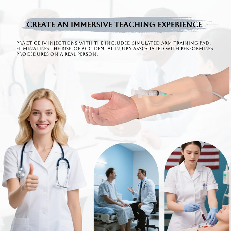 [Australia - AusPower] - IV Insertion Practice Kit for Nursing Students,Wearable Injection Practice kit,Blood Draw Practices KIT for Doctor and Nurse(Wearable Style) Wearable style 