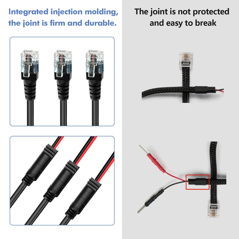 [Australia - AusPower] - Radar Detector Hardwire Power Cord, Rearview Mirror Plug Cable, with Inline Fuse Holder,Suitable for Uniden Escort Beltronics Valentine One Cobra Whistler Radar Detector,3-Piece Set,13.7'' (RJ11) Medium-13.7in RJ11 