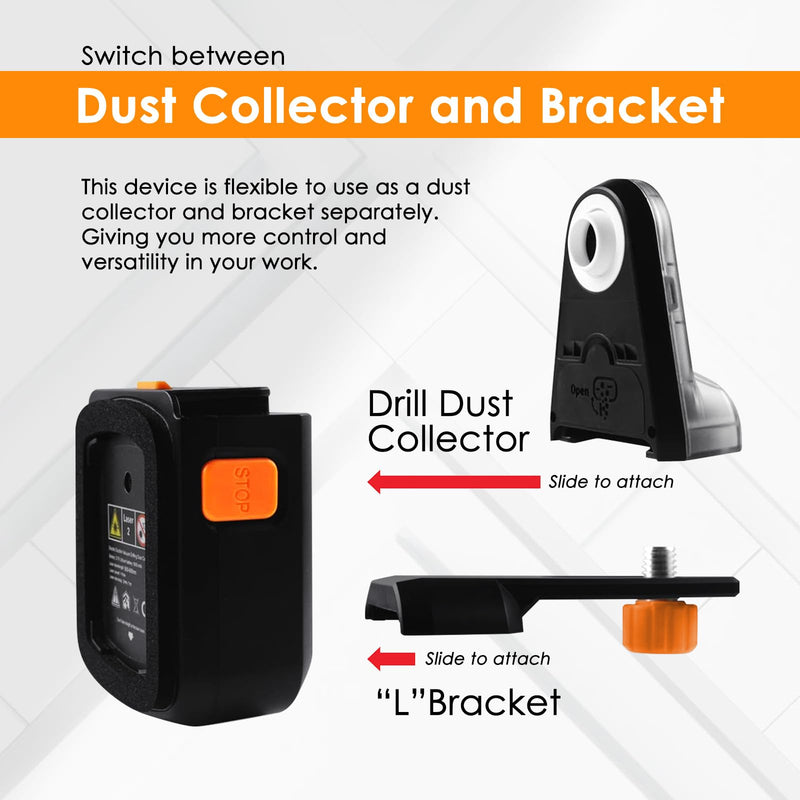 [Australia - AusPower] - Laser Leveler Tool 4-in-1 Wall Laser Level with Line Laser, Drill Dust Collector, Electronic Vacuum Suction Cup and Wall Bracket, Rechargeable Laser Level Tool for Picture Hanging, Home Renovations 