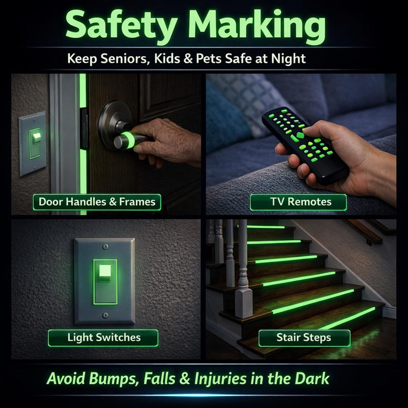 Glow in the Dark Tape 30 FT x 1 Inch, High Bright Luminous Tape for Safety and Decoration, Photoluminescent Glow Tape for Stair Edge, Halloween, Party Decorations, Green 1 Inch x 30 FT