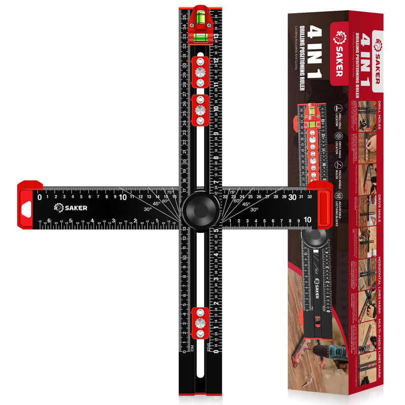 [Australia - AusPower] - Saker Miter Saw Protractor and Saker 4-in-1 Drilling Positioning Ruler 