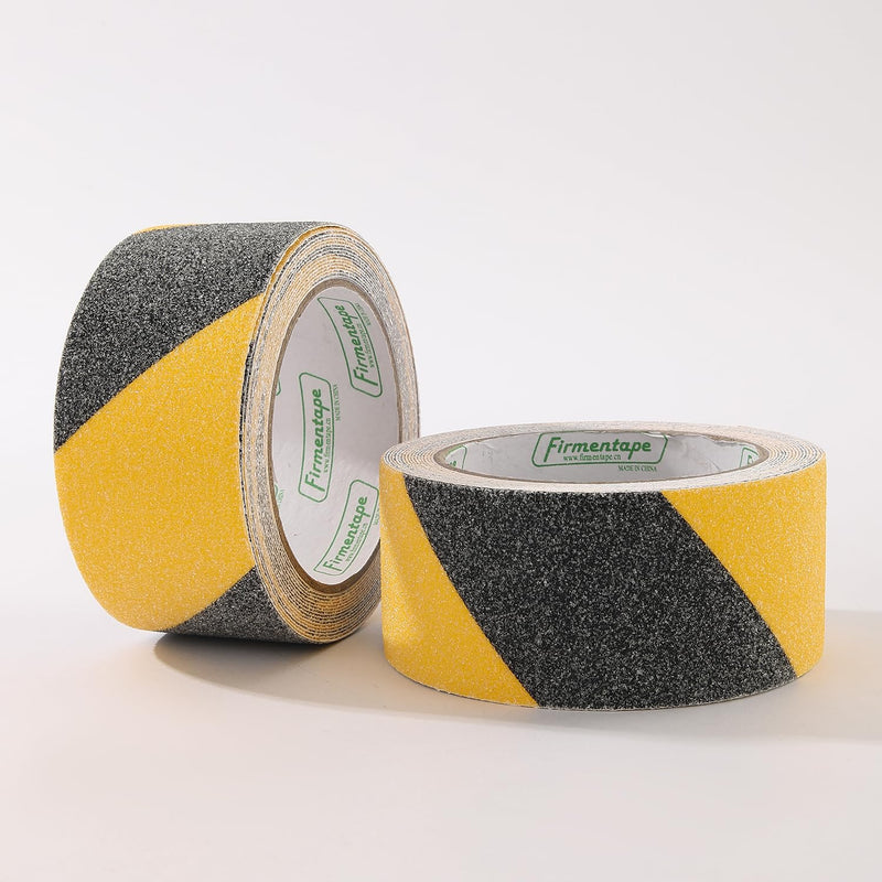 Non Slip Safety Grip Tape for Stairs, Anti Slip Traction Tape, Anti Slip Tape for Stairs, Non Slip Stair treads Indoor/Outdoor, High Traction Friction Strong Grip. (Black/Yellow, 2IN*30FT)