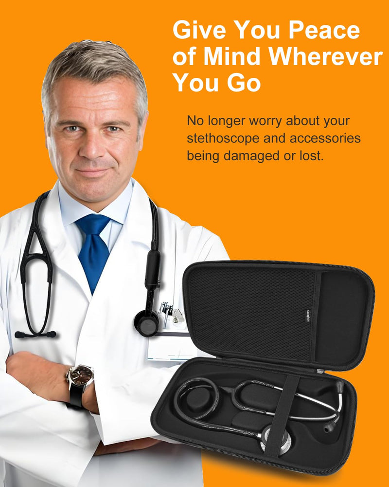 [Australia - AusPower] - Hard Stethoscope Travel Case for 3M Littmann Classic III & Cardiology IV Monitoring Stethoscope, 5620/5870/6200/etc, Compact & Portable Protective Carry Case 