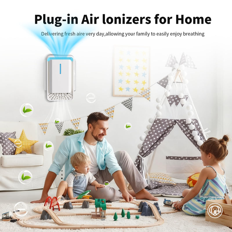[Australia - AusPower] - Home Negative Ion Air Purifier 6 Pack, Plug In Air Purifier & Mini Portable Silent Air Freshener for Dust Mites Ionizer in Bedroom, Study, Kitchen, Bathroom, Living Room 