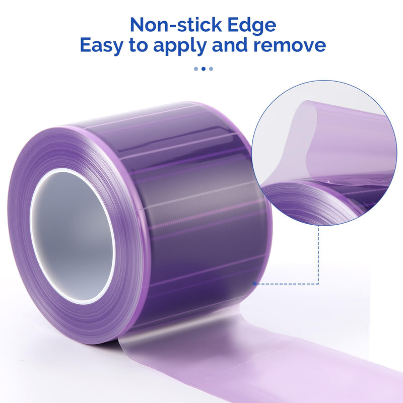 JMU Purple Barrier Film, Barrier Film Tattoo 4" x 6" Barrier Tape, Dental Barrier Film Roll (1 Rolls, 1200 Sheets) 1 Puprle