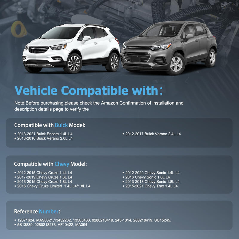 OTO-K Mass Air Flow Sensor MAF Compatible with Chevy Cruze Sonic Trax 1.4L L4,Cruze Limited Sonic 1.8L L4,Cruze 2.0L L4,Buick Encore 1.4L L4,Verano 2.0L 2.4L 4L,Replaces # MAS0321 0280218419 12671624