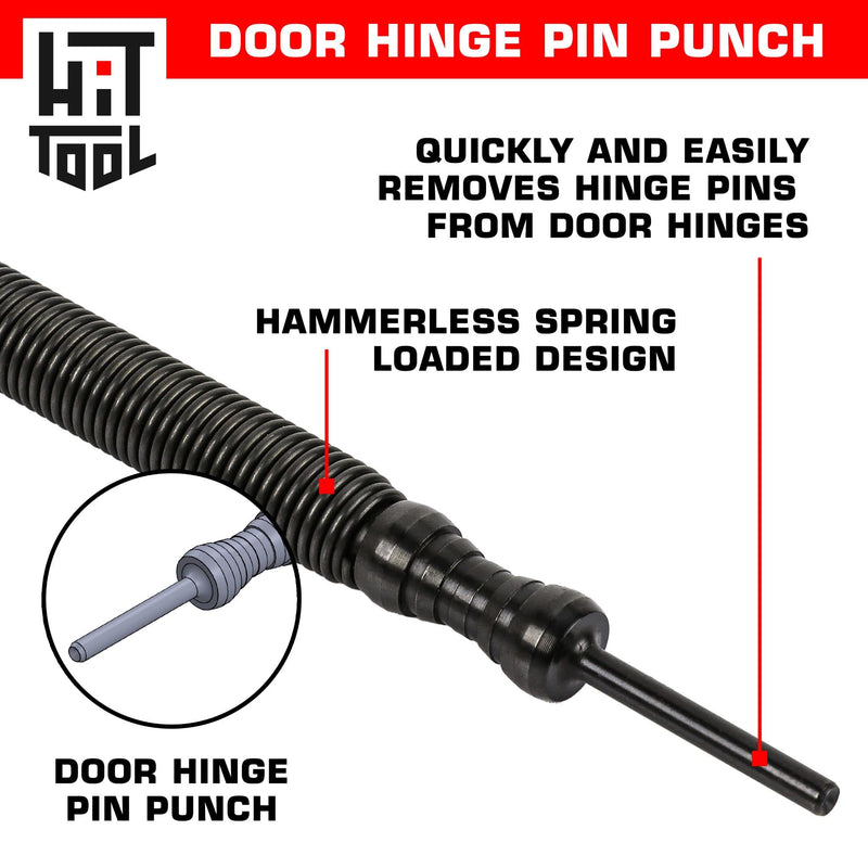 [Australia - AusPower] - Door Hinge Pin Removal Tool – Spring Driven Door Hinge Pin Remover and Steel Faced Hammer Punch Set 
