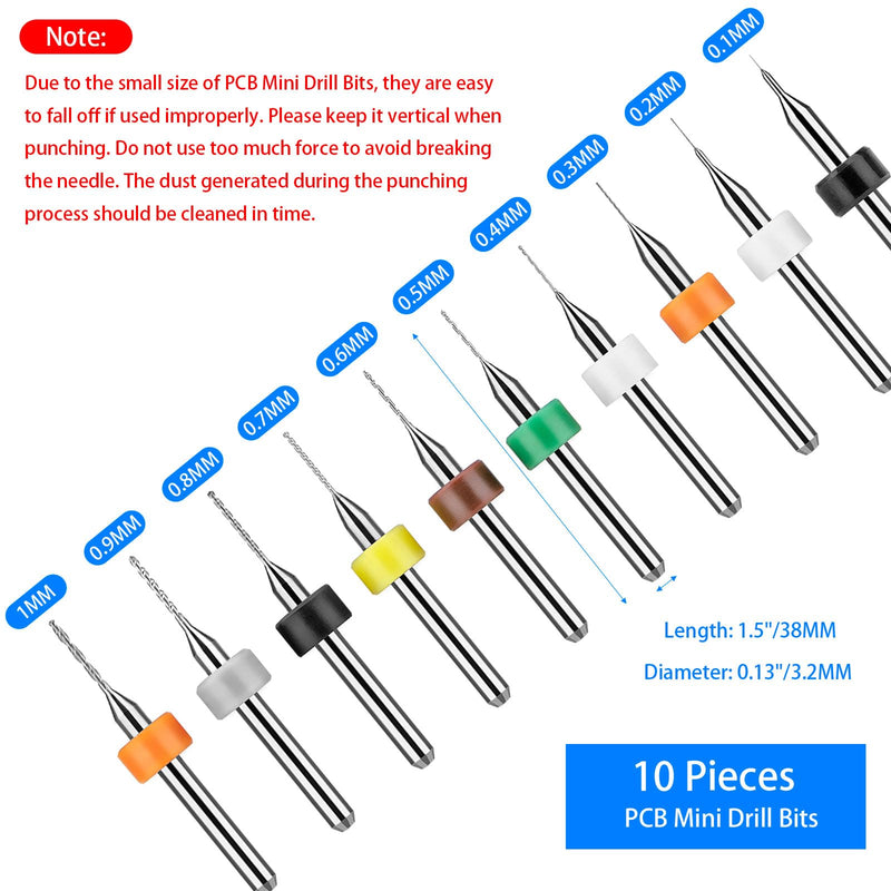 [Australia - AusPower] - 36 Pieces Hand Drill Set, Pin Vise Hand Drill with 10PCS PCB Mini Drill Bits and 25PCS Micro Twist Drill Bits, Jewelry Drilling Tool for Resin Polymer Clay, DIY Craft 