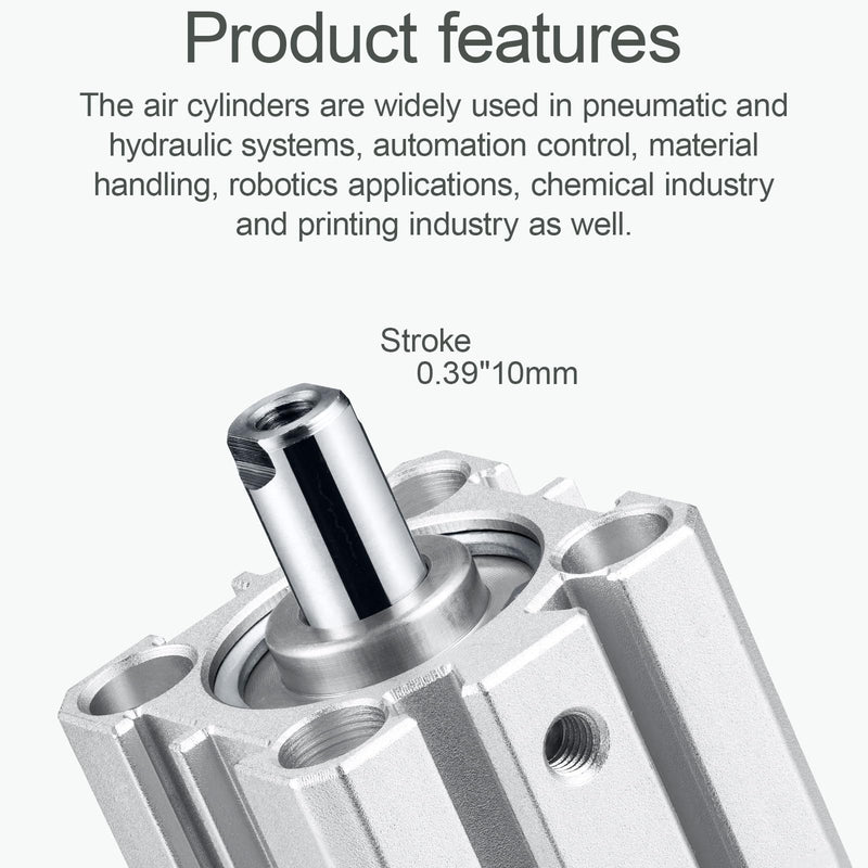[Australia - AusPower] - Pneumatic Air Cylinder 25mm Bore 10mm Stroke, Thin Air Cylinder Double Action Hydraulic SDA 25 X 10 25mm x 10mm 