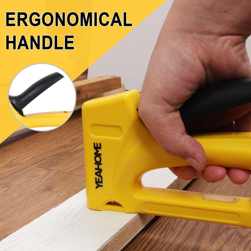 [Australia - AusPower] - YEAHOME Light Duty Staple Gun, Upholstery Staple Gun with 1000PCS JT 21 Staples of 5/16 inch, Stapler Gun for Wood, Classroom, Crafts, DIY, Decoration 