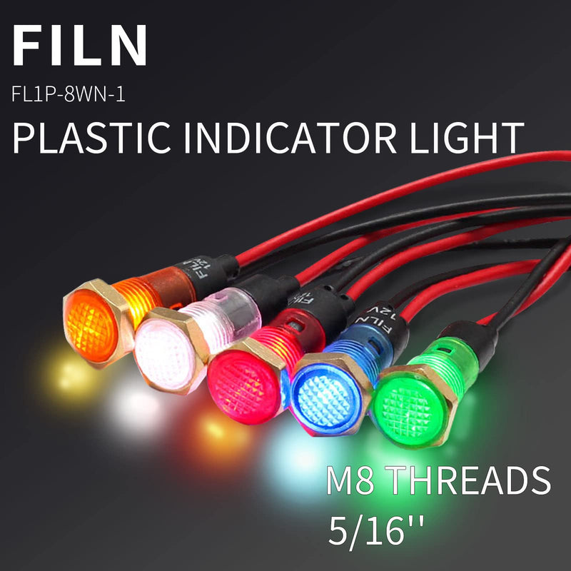 [Australia - AusPower] - 10 Pcs 8MM(5/16'') Indicator Light 110v LED Indicator Light Metal Panel Lights Pilot 110V 220V Red Green Signal lamp with Signal Light (10PCS Red) 