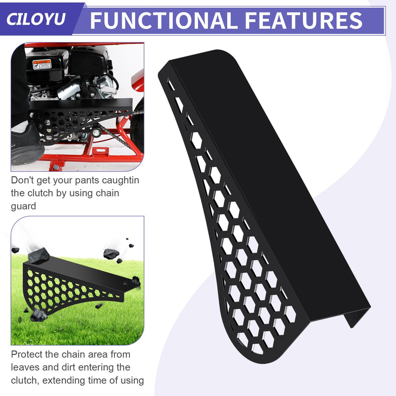 Mini Bike Clutch Cover Chain Guard Replacement for Predator 212 224cc 196cc GX160 Engine Coleman CT200U CT200U-EX BT200X CT100U CC100X Baja MB200 Doodlebug DB30 Motovox Mbx10 Mbx11 Parts black