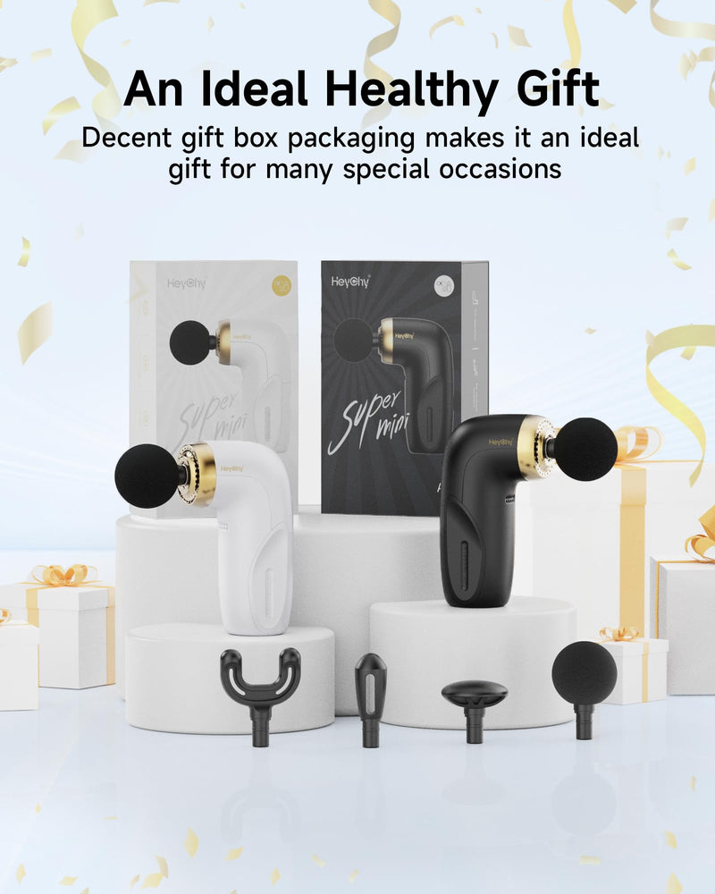 [Australia - AusPower] - HEYCHY A1 Super Mini Massage Gun, Percussion Deep Tissues Muscle Massager, Travel Massage Gun, Compact Sports Massager, Portable Handheld Massager for Office, Home, Athletes(Black) Black 