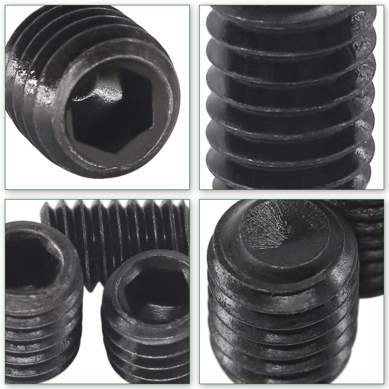 [Australia - AusPower] - Keadic 236Pcs 1/8 to 3/8 inch Internal Hex Drive Cup-Point Screws Grub Screws Assortment Kit with 6Pcs Wrench, 10 Sizes Set of Screws for Door Handles, Faucet, Light Fixture, 12.9 Class Alloy Steel 236pcs SAE 10 Sizes Cup Point Set Screw kit 